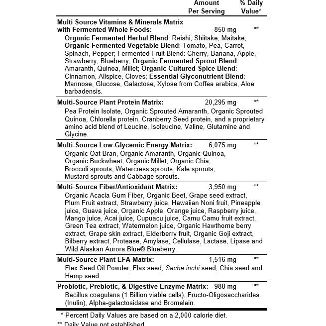 Organic Fermented Probiotic Plant Protein Meal Vanilla